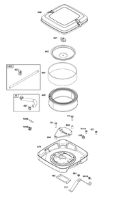 Air Cleaner Group Diagram and Parts List for 386777-0145-G1  Briggs and Stratton Engine